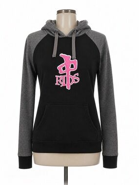 RDS Pullover Hoodie Pink Grey & Black Size Large Red Dragon